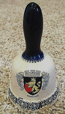 Ramstein Germany Souvenir Stoneware Hand Bell, Beige & Navy Blue, 5 1/2