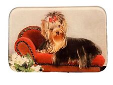 Yorkie Small Cutting Board Templed Glass Dog collector items picture