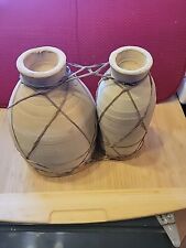 Vintage  Moroccan Clay Pottery And Hide Double Drum 13