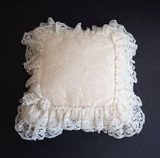 Vintage Handmade 14 x 14 Throw Pillow-Lace & Silk-Very Nice picture