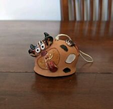 Hand Made Clay Cow Shaped Bell With Hanging Udders Bell Or Wind Chime picture