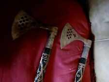 **   VINTAGE PERSIAN INDO BATTLE AXES WITH BOTTOM DAGGERS COLLECTORS ITEM NICE* picture