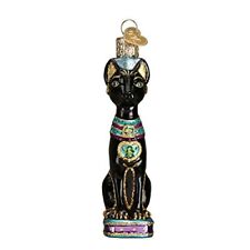 Lover Collection Glass Blown Ornaments for Christmas Tree Egyptian Cat picture