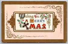 Wishing You a Merry Christmas 1912 Galesville Wisconsin Vintage Postcard picture