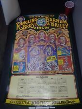Vintage 1985 Calendar Ringling Brothers And Barnum & Bailey Large Poster 39 x 24 picture