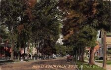 Racine Wisconsin~Main Street North From 9th Street~Nice Homes~Vintage Car~1912 picture