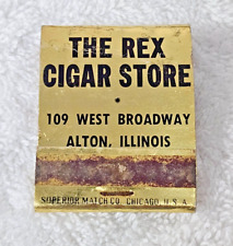 The Rex Cigar Store Matchbook Cover Alton Illinois 1950's Vintage picture
