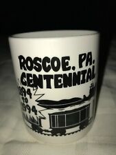 1894-1994 Vintage ROSCOE, PA Souvenir CENTENNIAL 10oz Cup MUG Coal Barge Train picture