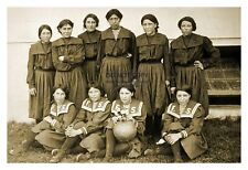 NATIVE AMERICAN GIRLS BASKETBALL TEAM 1904 4X6 PHOTO picture