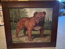 Antique Vintage Bulldog Oil Painting   - Vintone Breese 1932 (918) picture
