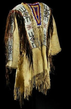 Old Style American Buckskin Buffalo Beaded Fringes Powwow Regalia War Shirt NW12 picture