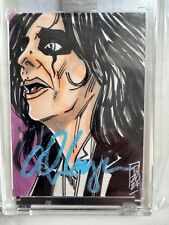 Alice Cooper Signed Original Art Sketch Card by Tom Hodges ONLY ONE MADE picture