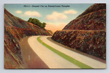 1940 Postcard Everett Deepest Cut on Pennsylvania Turnpike Little Panama PA picture