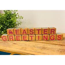 Wooden Block Changeable Sign with Four Different Seasonal | Vintage Blocks  picture
