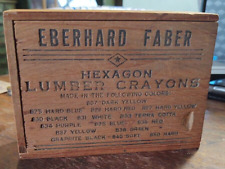 antique finger jointed slide top wooden box Eberhard Faber Lumber Crayons picture