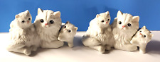 Homco White Cats Kittens Figures # 1412 Vintage Porcelain Pair of Two picture