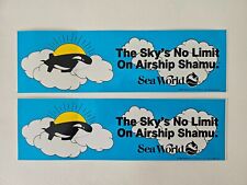 1992 Seaworld SHAMU Vinyle Bumper Sticker - 2 stickers picture