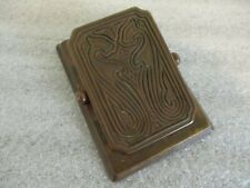 ANTIQUE TIFFANY STUDIOS 1762 BRONZE CHINESE PATTERN DESK LETTER PAPERCLIP HOLDER picture