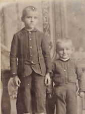 Antique Cabinet Card Photograph Two Young Boys Brothers Looking Best picture