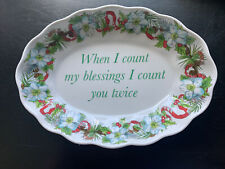 Spode Happy Holidays Open Candy Dish - When I  Count My Blessings…     ❤️ picture