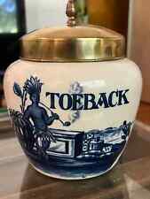 Zenith-Gouda Toeback Porcelain Brass Tobacco Jar Humidor Native American Indian picture
