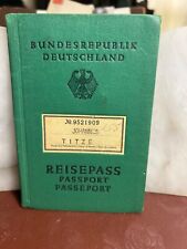 German Work Passport Issued Reisepass 1956 US DOJ Country Stamps Look Male picture