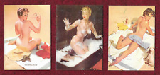 3 GIL ELVGREN  Paintings on Pinup Trading cards  