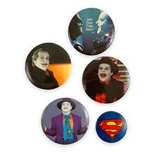 DC Comics Pin LOT (5) VTG 1989 Batman Movie Joker Superman Logo picture