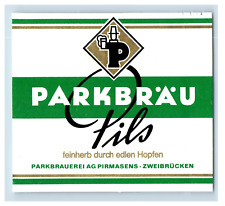 Vintage Parkbrau Pils #2 German Beer Label Original S41E picture