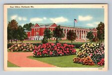 Portland ME-Maine, United States Post Office, Antique Vintage c1952 Postcard picture