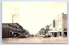 Postcard RPPC Auburn Nebraska NE Main Street 1950s Drug Store Fountain Old Cars picture