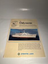 Vntg Epirotiki Lines Mts Odysseus Cruise Deck Layout Map Brochure HTF Souvenir picture