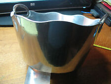 VINTAGE SCALLOPED  BOWL ALUMINUM &  BRASS  MASSIVE APPROX 4.5 LBS CRAFTED INDIA  picture