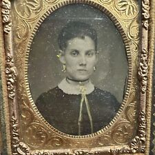 antique Tintype Photo in Case Photograph Women gold hi-lights (sharp image) picture