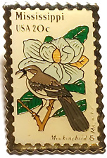 JG&A Mississippi Northern Mockingbird 20c 1982 Stamp Lapel Pin (072423) picture