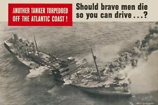 1940 WW2 USA AMERICA TANKER ATLANTIC SEA COAST WAR NAVY SHIP PROPAGANDA Postcard picture