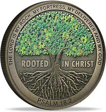 Rooted in Christ Faith-Based Christian Challenge Coin  Bible Verse Gift picture