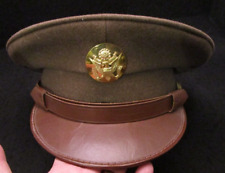 WW2 US Army Military NCO Enlisted Wool Visor Peak Cap 7 1/8 picture