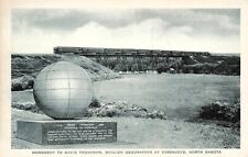 New Town Verendrye ND Monument Railroad Train Bridge Globe Vtg Postcard E18 picture