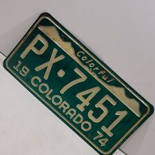1974 Colorful Colorado Expired License Plate PX-7451 Man cave BAR picture