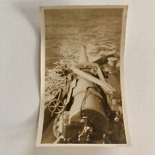 Antique Photograph Snapshot Military Navy USS Cuyama Ship Gun Barrel 1917 picture