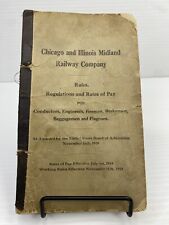 1919 Chicago & Illinois Midland Railway Rail Road RR Railway Rate Pay Rule Book picture