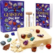 Gemstone Dig Kit, Excavate 16 Real Gems & Crystals including Arrowheads picture