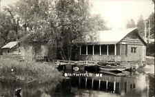 Smithfield ME River Cabin & Boats c1920s-30s Real Photo Postcard picture