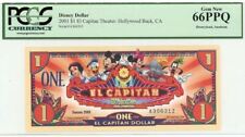 2001 $1 El Capitan Theater Disney Dollar PMG 66 PPQ picture