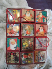 VTG Figi's Christmas Classics 12 Mini Hanging Treat Ornament Boxes picture