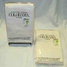 Vintage IVORY 2 Packages COLORAMA by Springs 4 STANDARD PERCALE PILLOWCASES picture