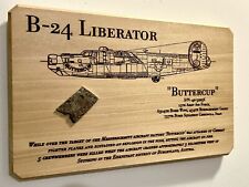 WWII B-24 Aircraft Salvage Piece Crash Site Plaque Mounted With Documentation picture