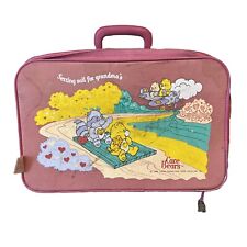 Vtg 80s Care Bears Suitcase Setting Sail for Grandmas Pink GIrls Heavy Wear picture