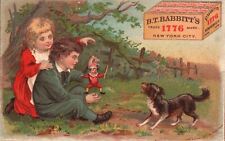 1880s-90s Children Playing with Dog B.T. Rabbitt's New York City Trade Card picture